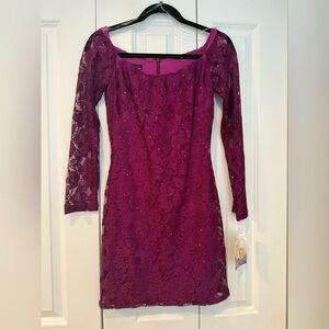 Jessica McClintock Purple Glitter Sparkle size 6